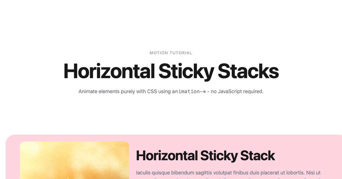 Horizontal Sticky Stack